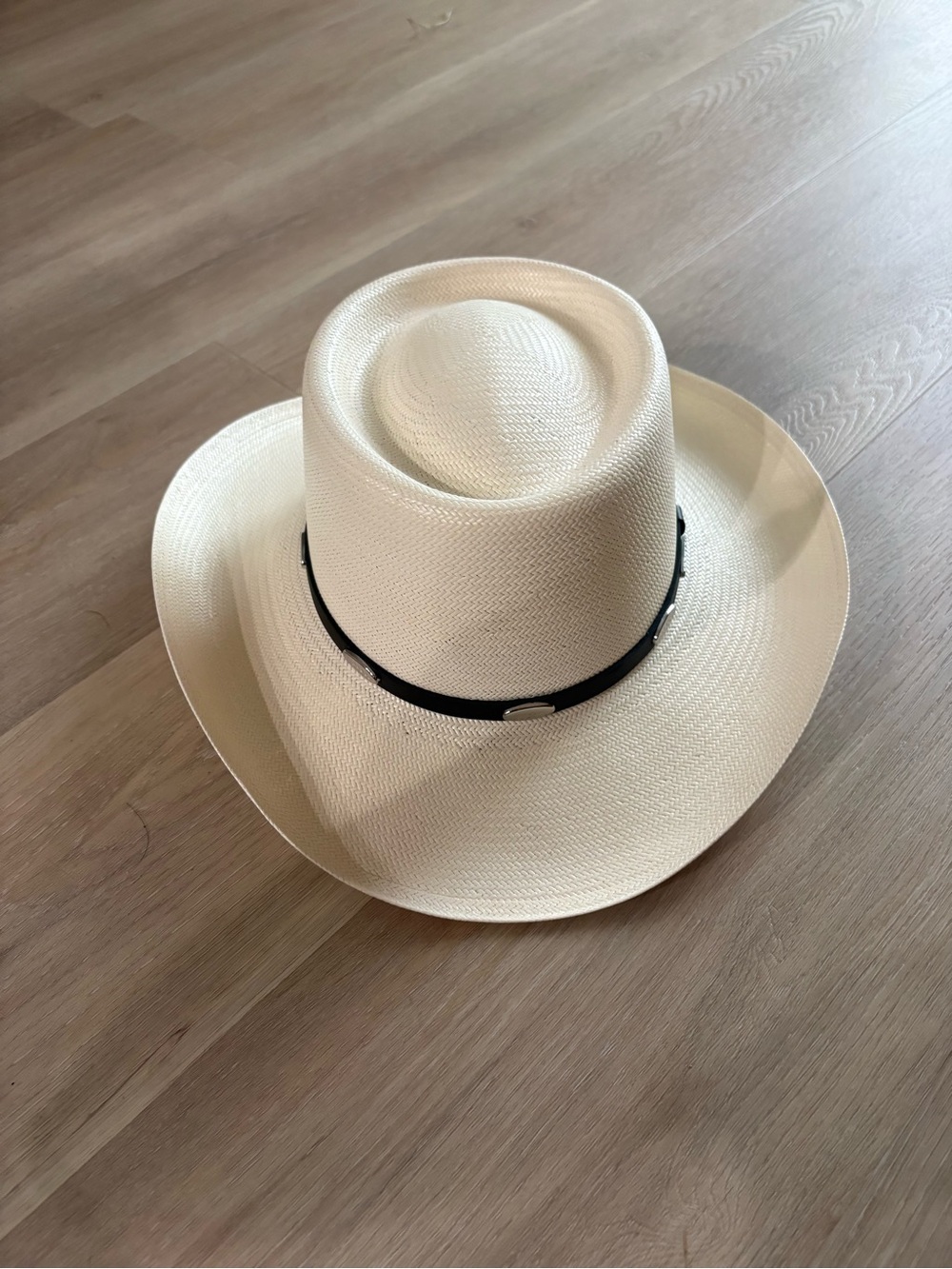Stetson Royal Flush Straw Western Cowboy Hat with Black Band - Cream